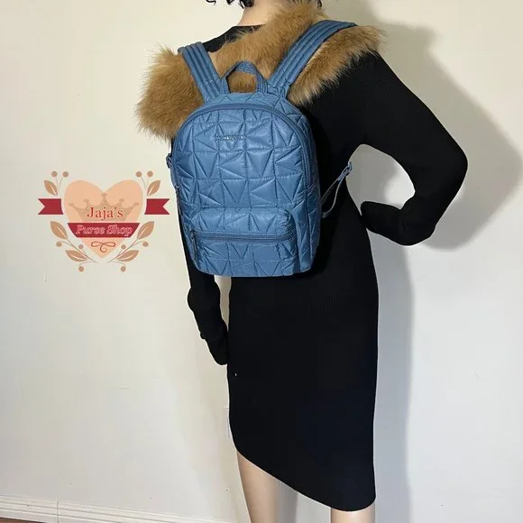 ?Michael Kors Quilted Fabric-Nylon Backpack & Pouch? Michael Kors Womens Jaycee MD Zip Pocket Jacquard Backpack  main image 3